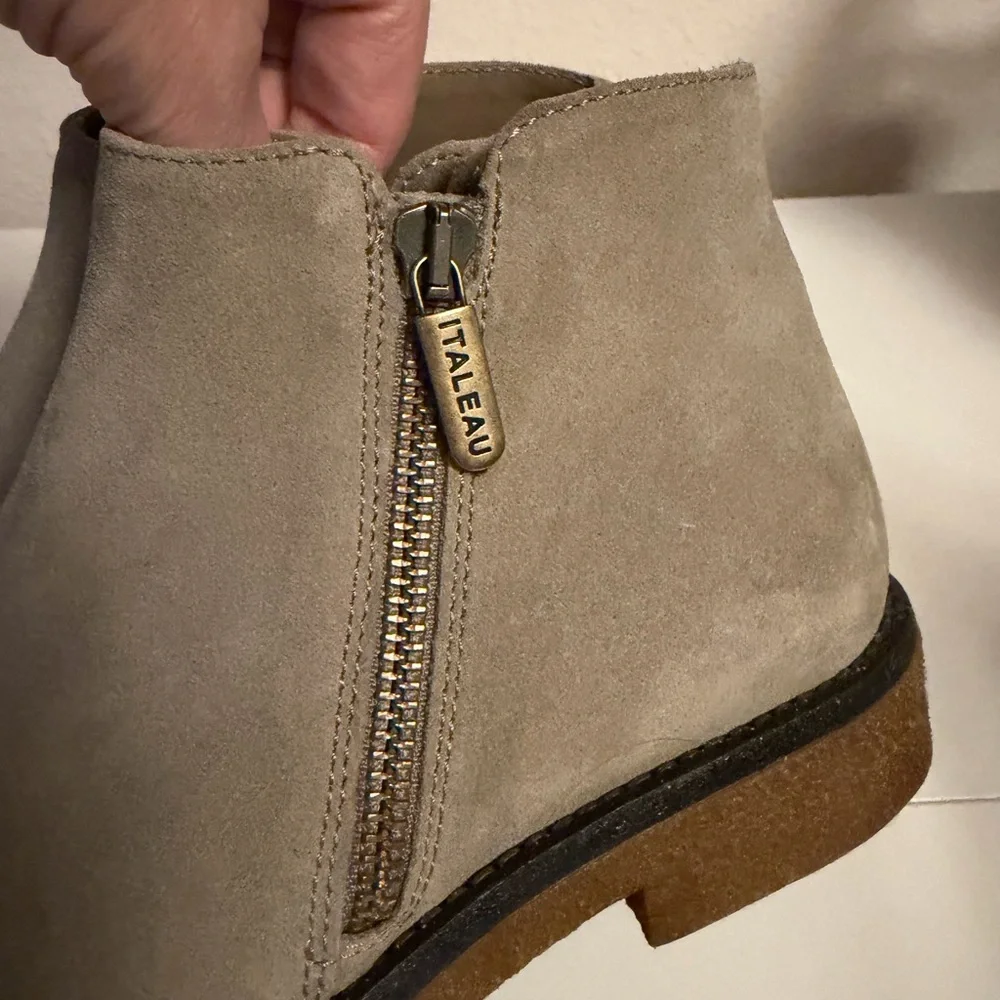 ITALEAU | Waterproof Foliana Booties Taupe Lavato Size 36 Made in Italy